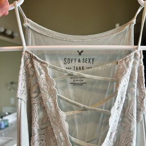 American Eagle Outfitters Soft & Sexy Lace Tank - mint green